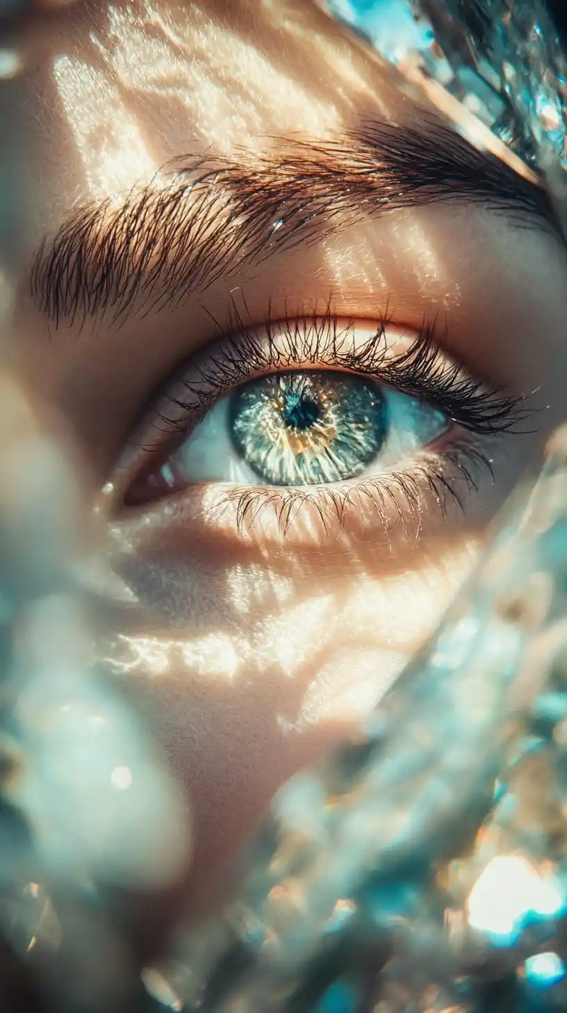 Dreamy close up portrait with magical natural light