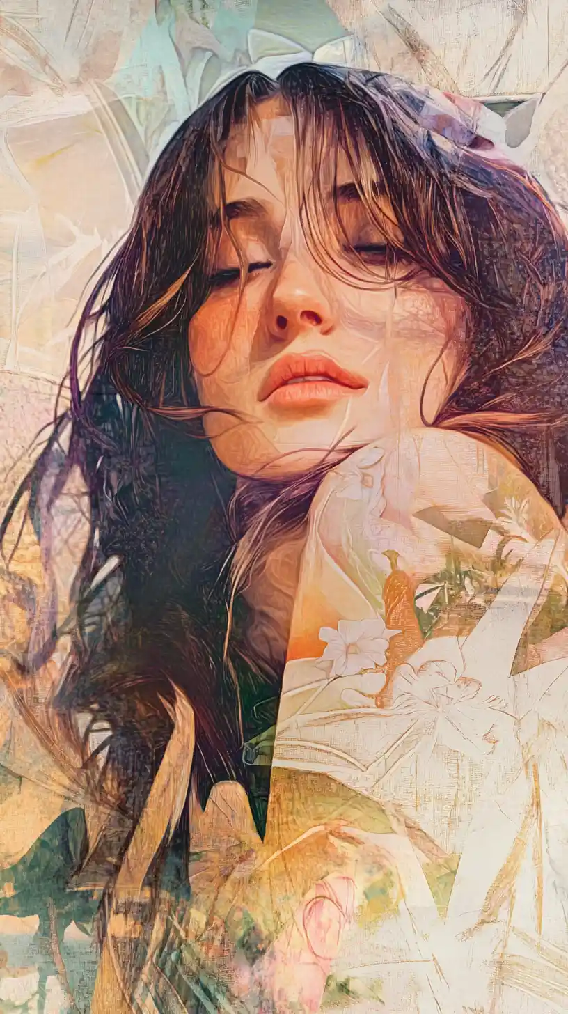 Idealized natural figures in atmospheric tonal oil painting