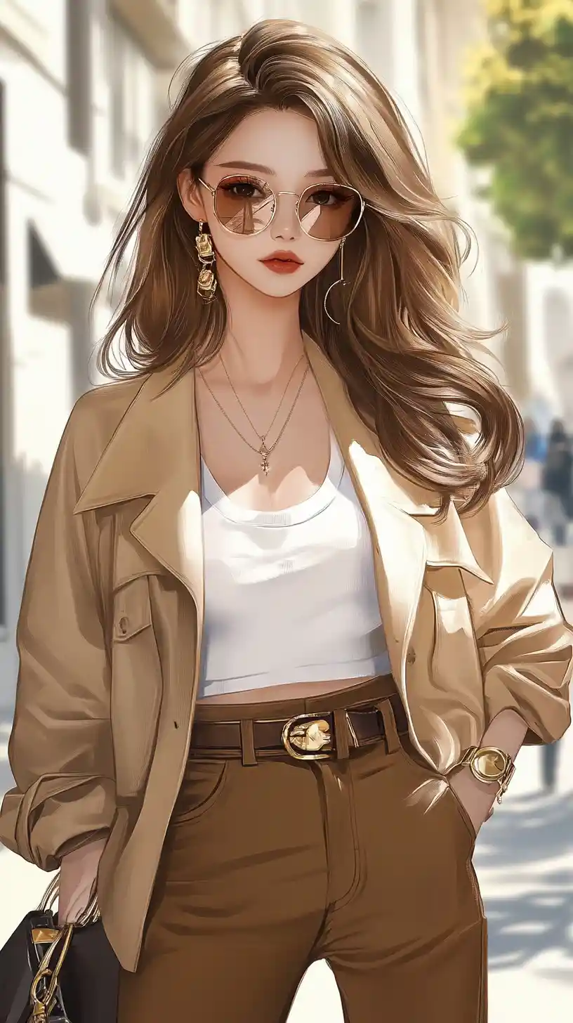 Tall american fashion model posing at global landmarks