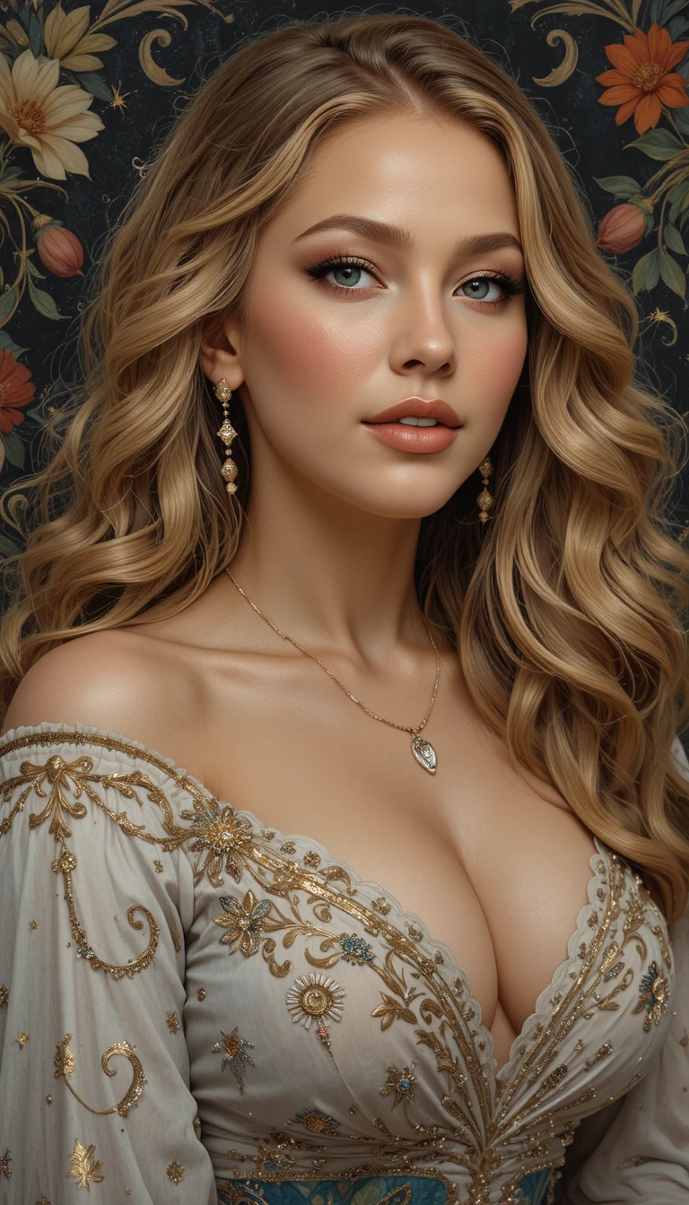 Imagined portrait painting of a woman in old master style