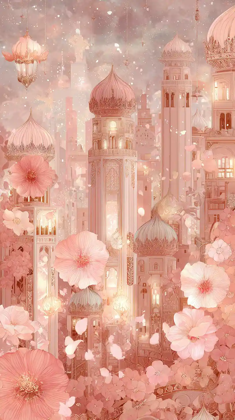Romantic fairytale city within a graceful feminine silhouette