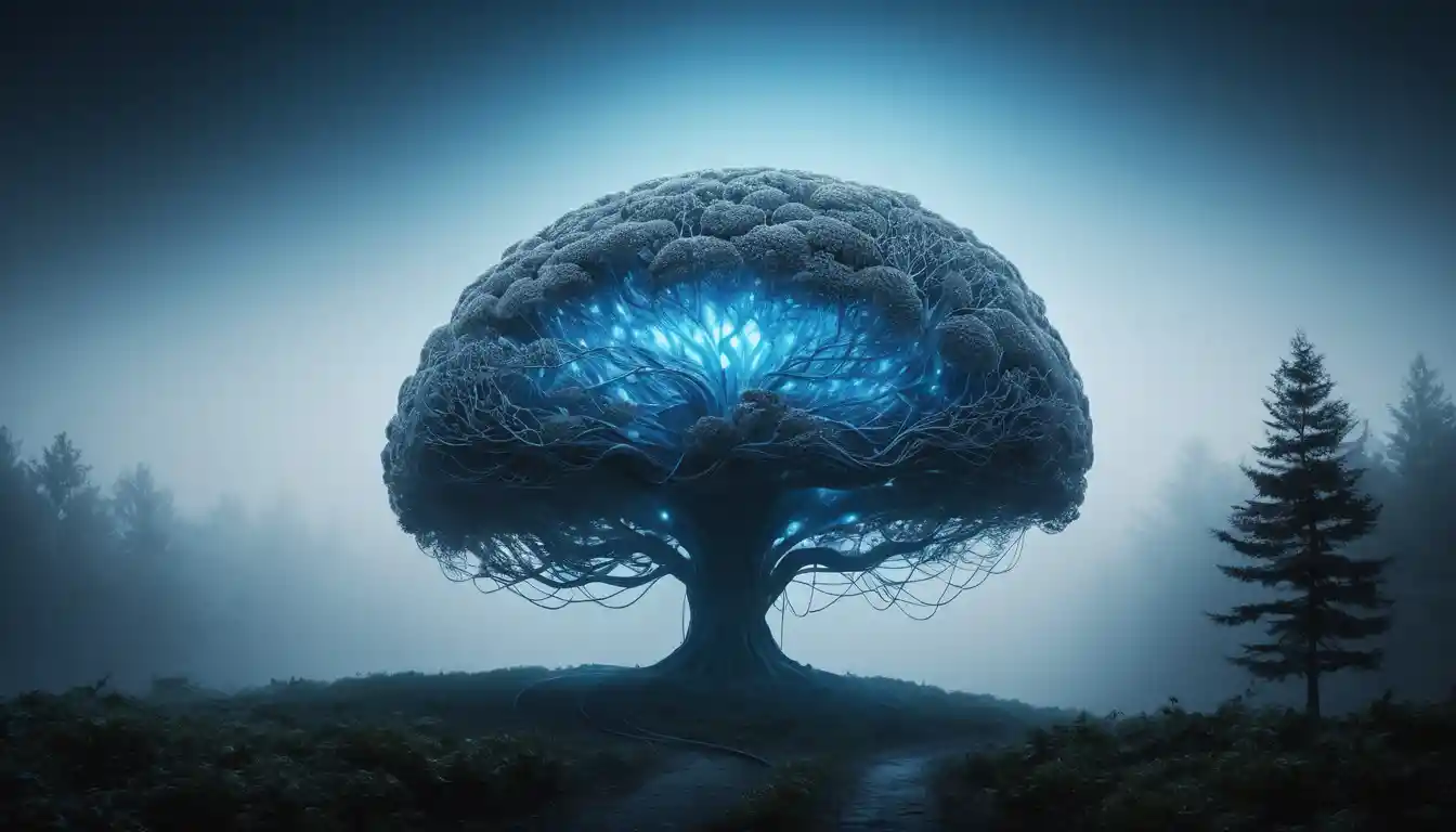 Pulsing fiber optic forest in a dark digital void