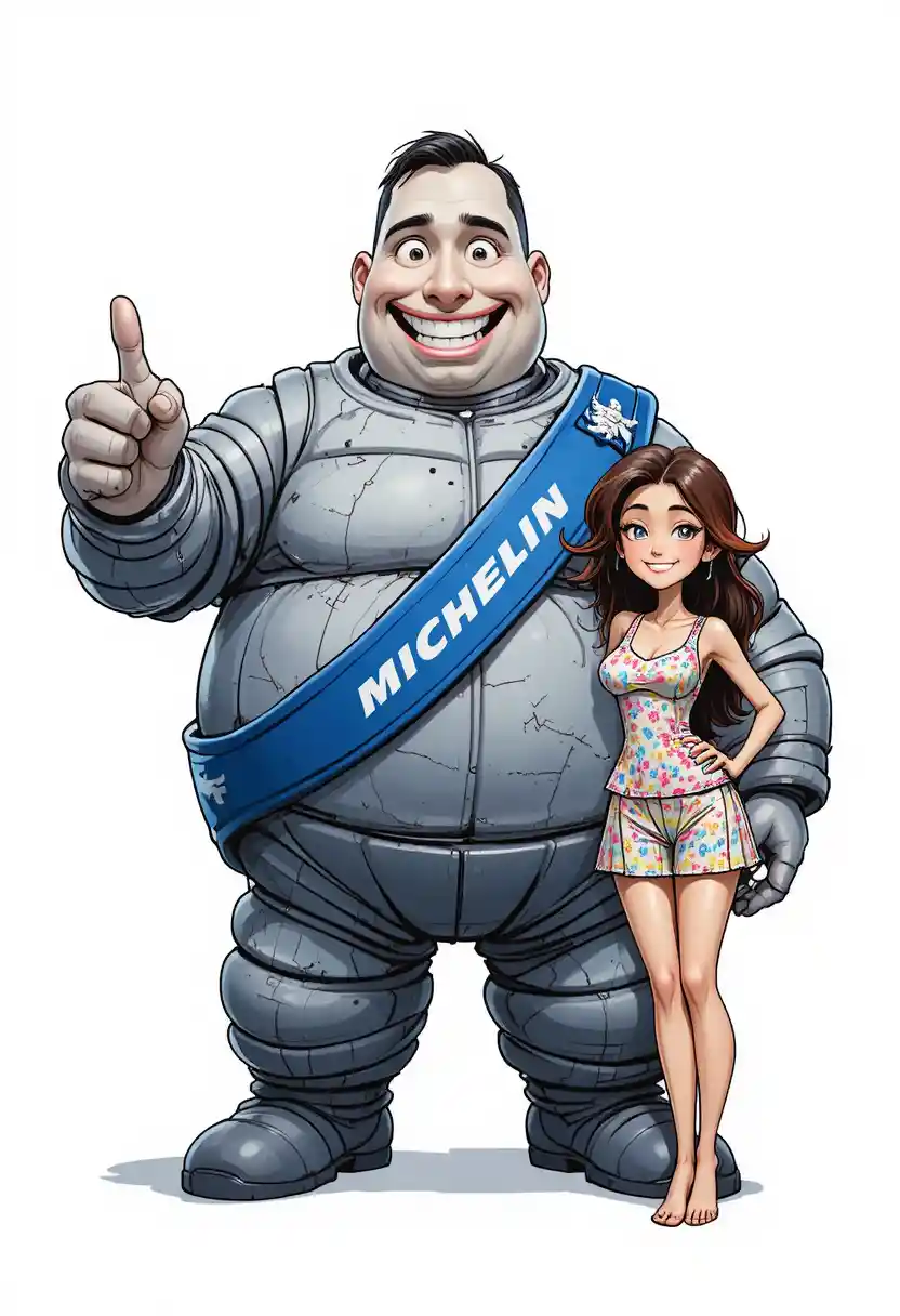 Friendly cartoon tire man giving a confident thumbs up
