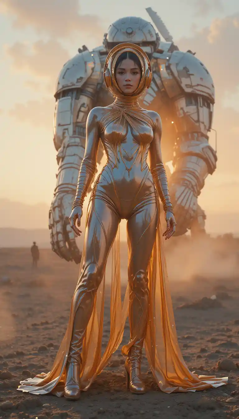 Surreal fashion portrait of a woman with colossal prop