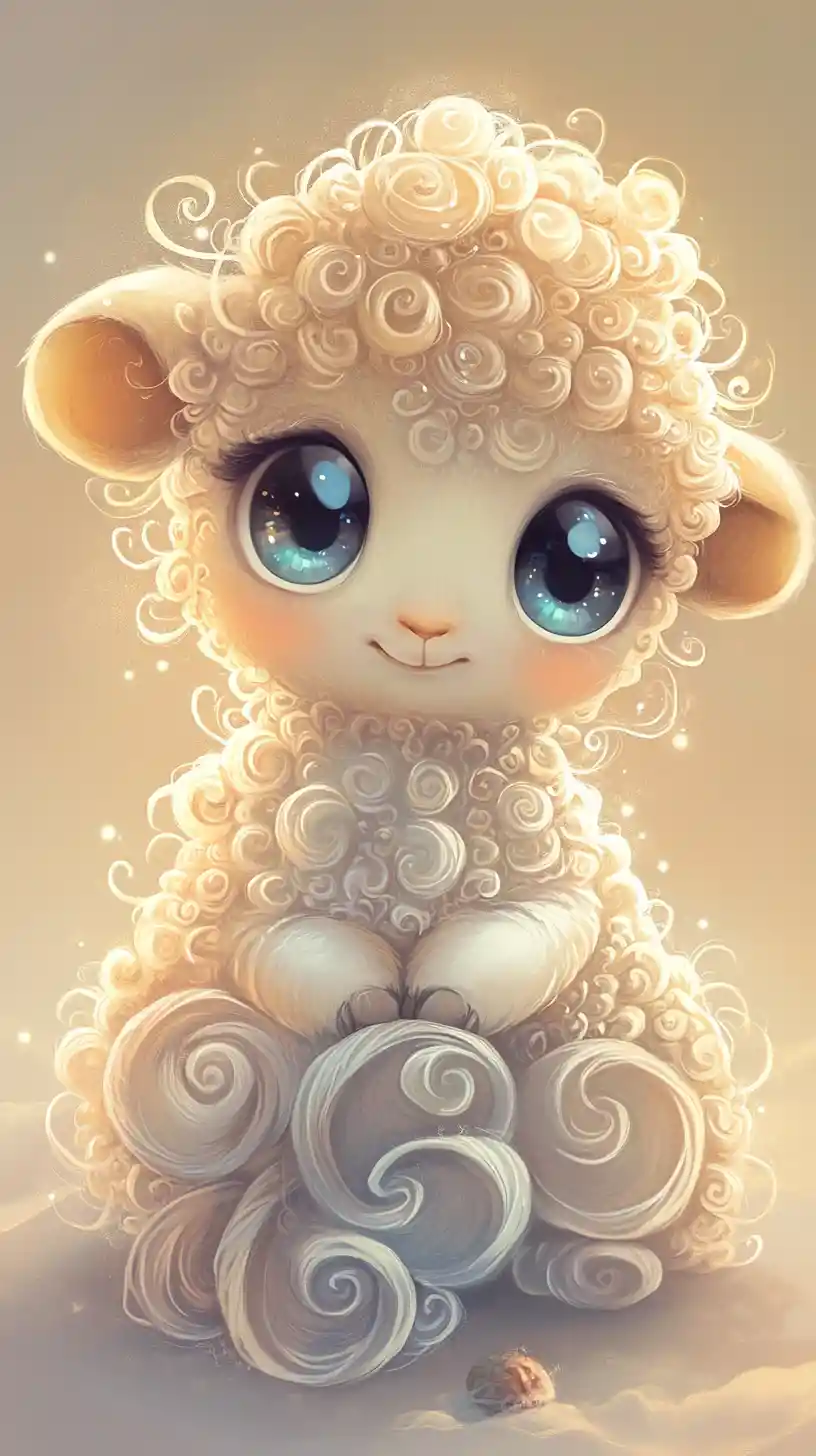 Niedliche Baby-Tier-Illustration mit sanftem Pastellschimmer