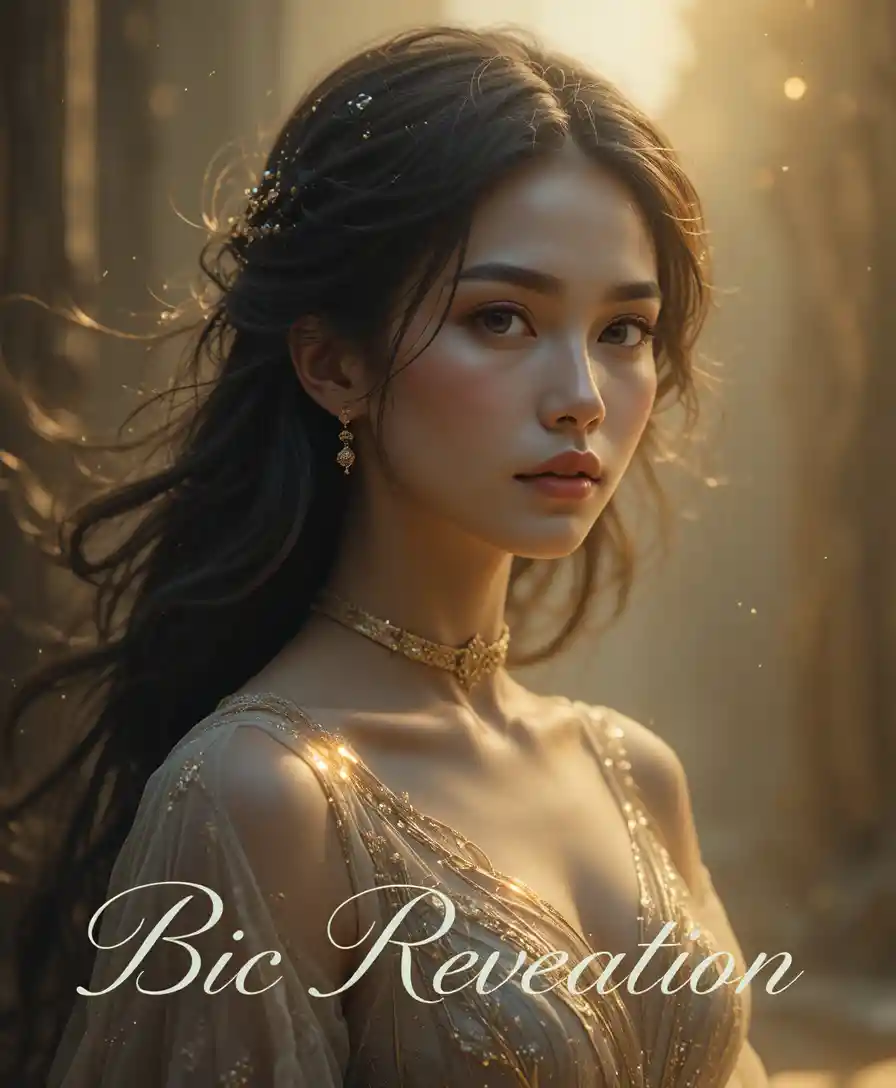 Ethereal woman in soft glowing cinematic digital portrait