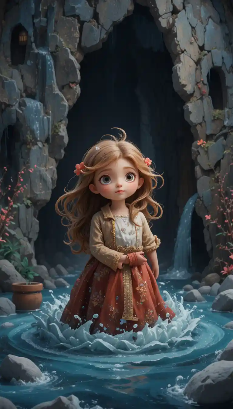 Clay style children exploring darkness in a fantasy world