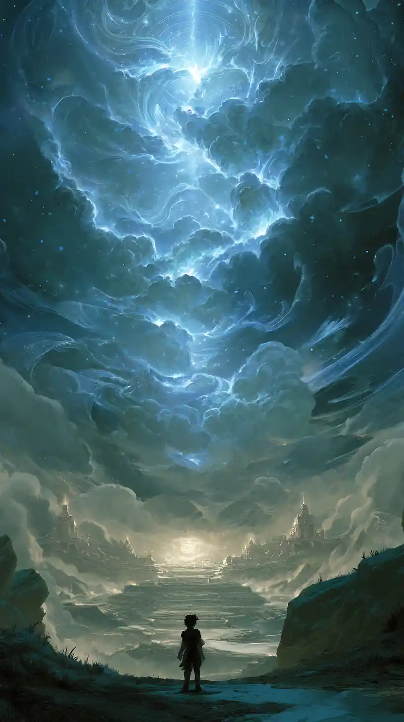 Stars Align Above A Flowing Wave Of Light