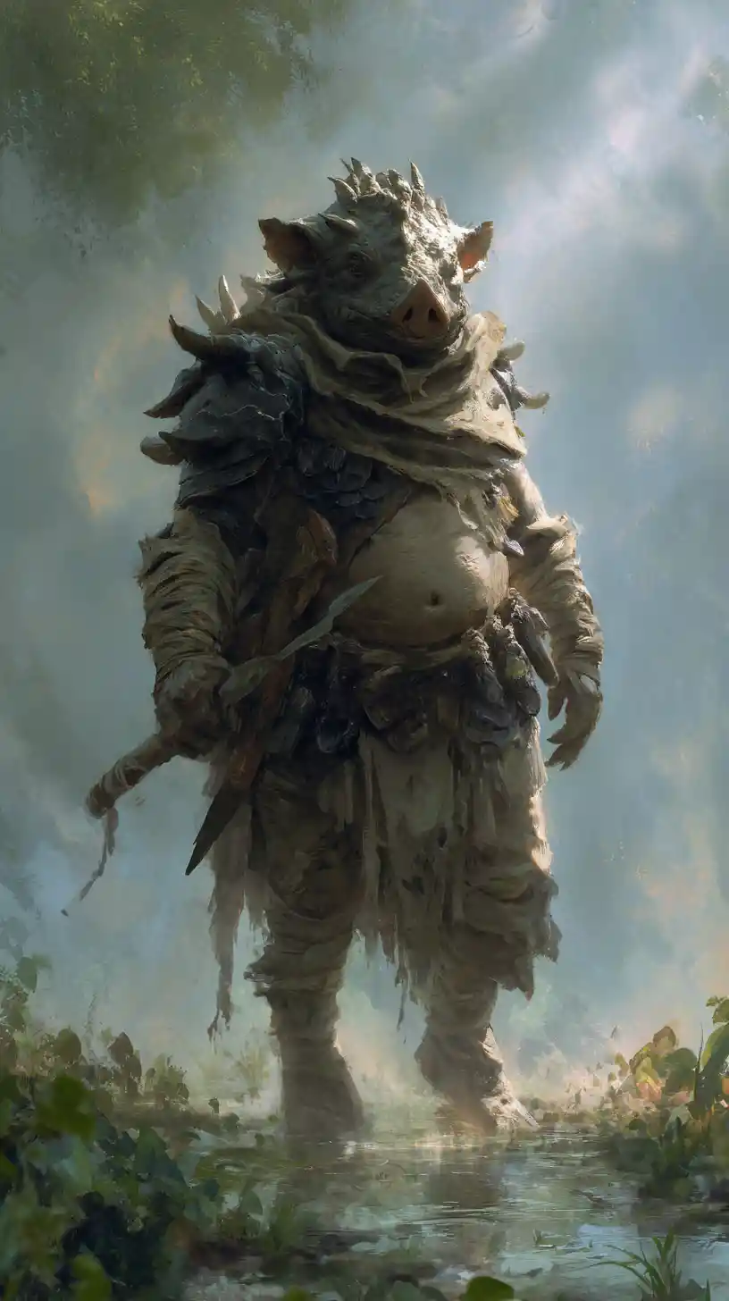 Man trudging through deep mud with intense determination