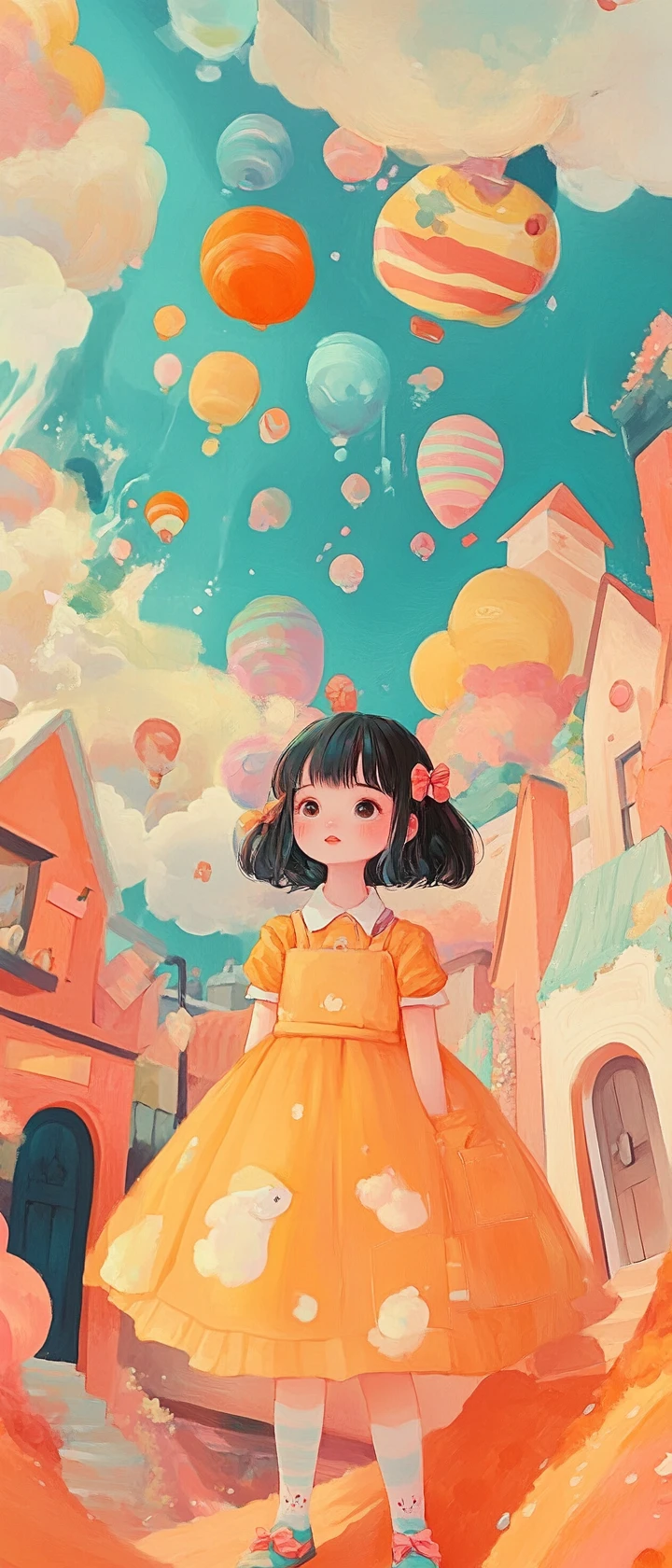 Dolce illustrazione di fata con stile artistico funky e colorato