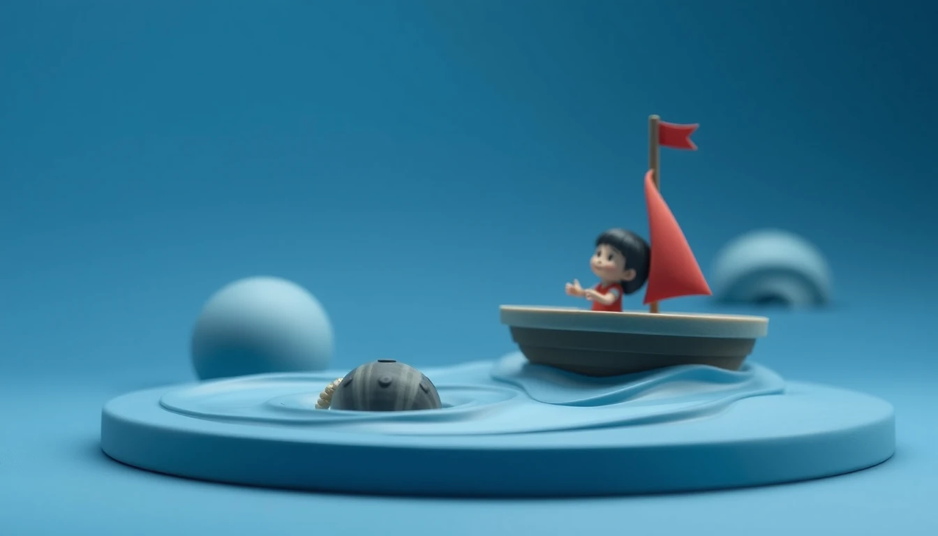 Clay style bottle floating in a mysterious dark space