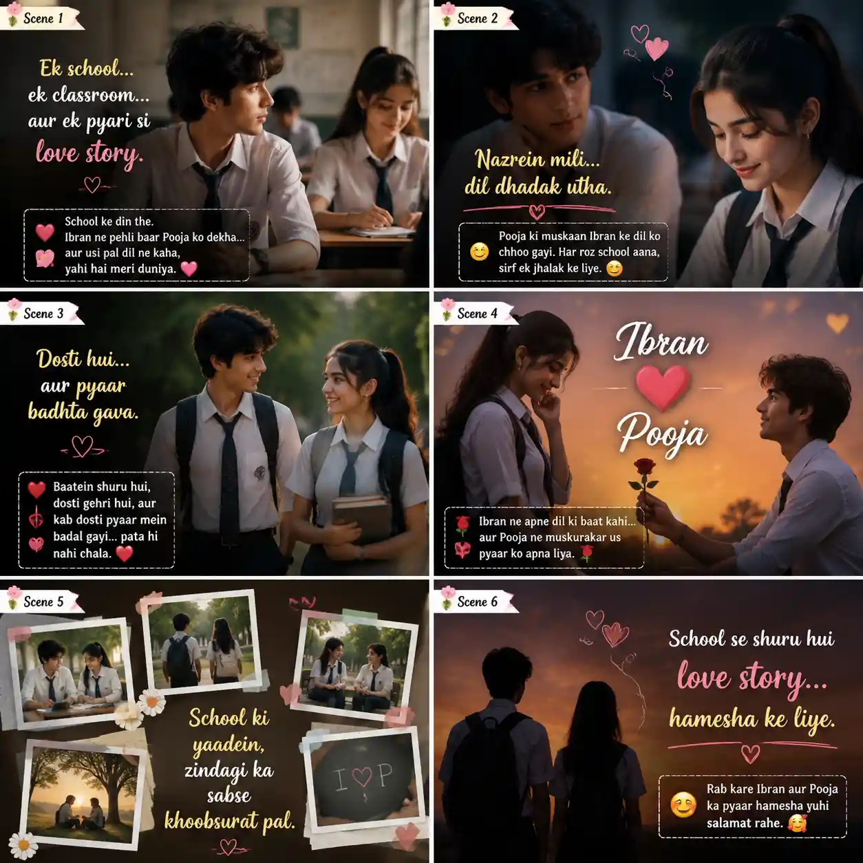 School classroom love story of a young couple