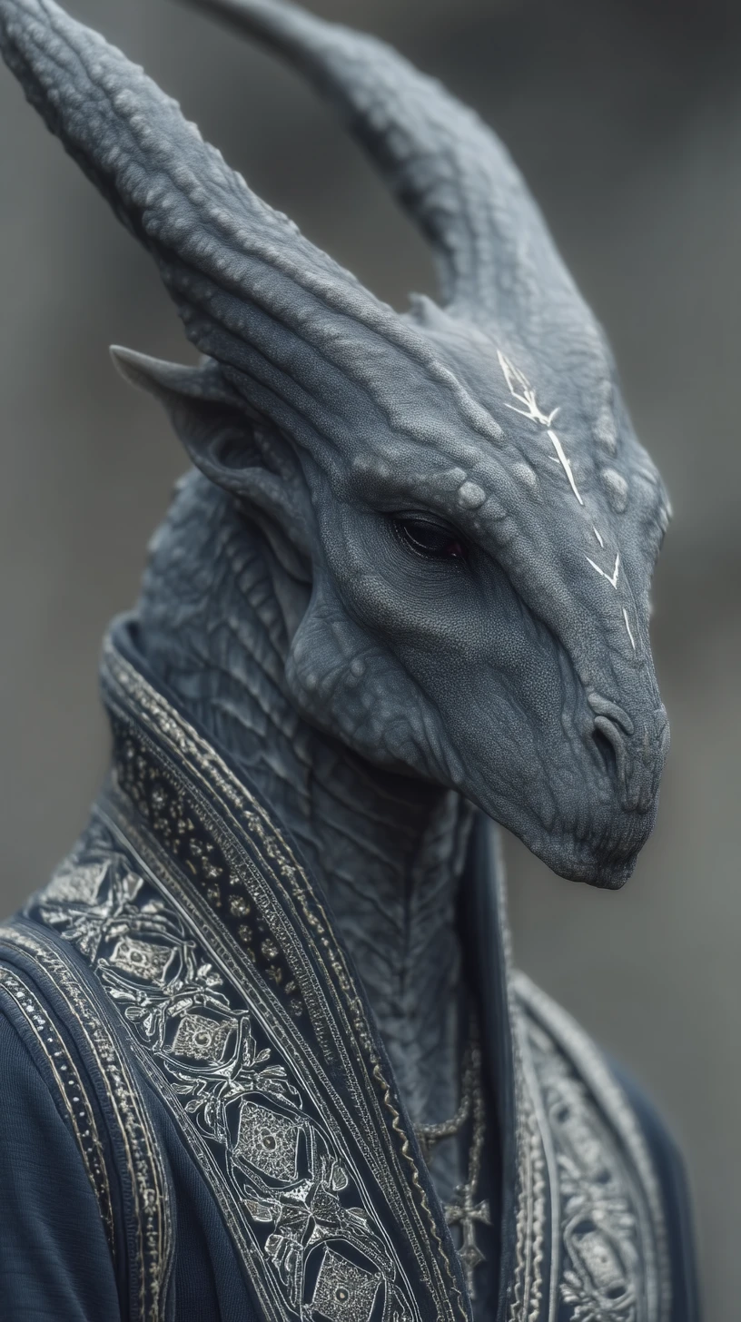 Otherworldly monster with void black eyes in dark fantasy