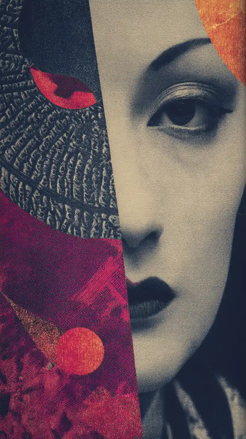 Surreal collage portrait of the most beautiful woman