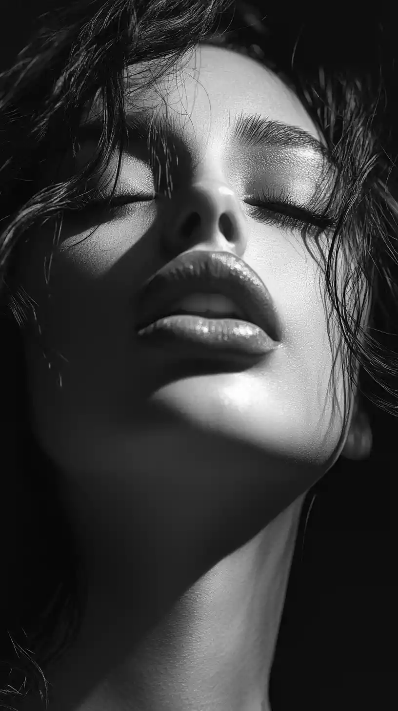 Black and white portrait of a mysterious latino woman