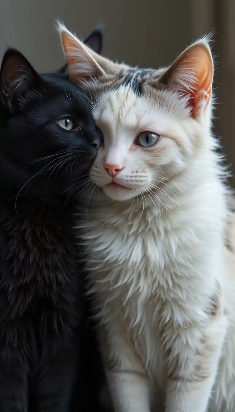 White javanese cat crying over lost feline love