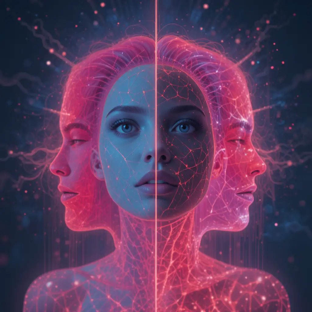 Concept illustration explaining bipolar mania and depression