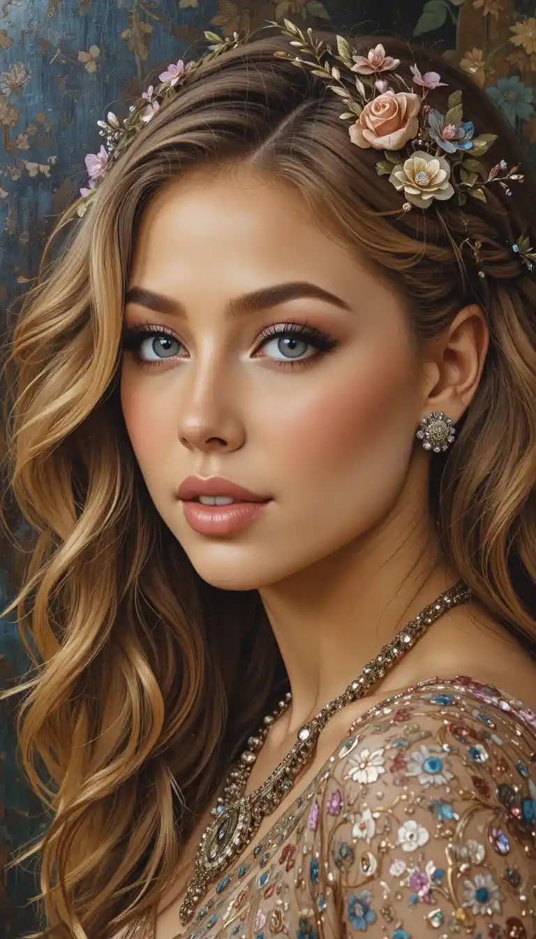 Portrait of a woman painted in the style of a great master