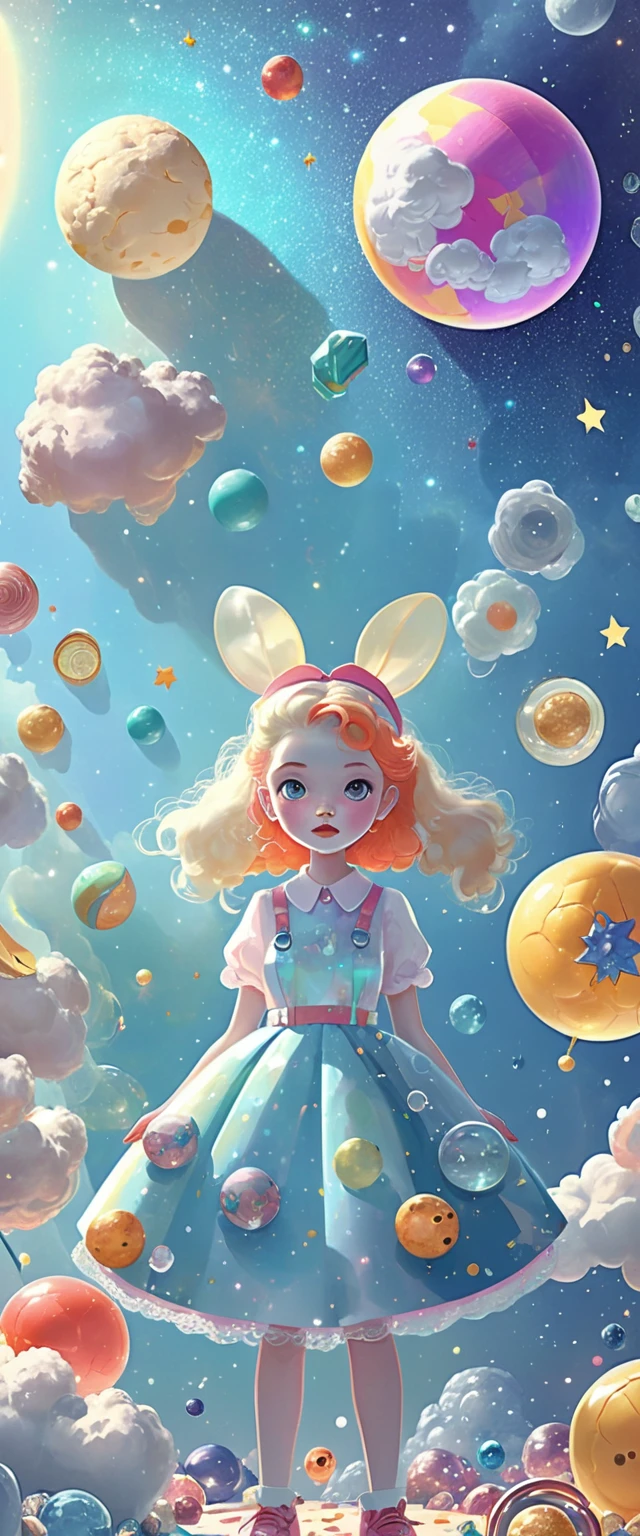 Playful cute fairy inspired digital illustration art scene