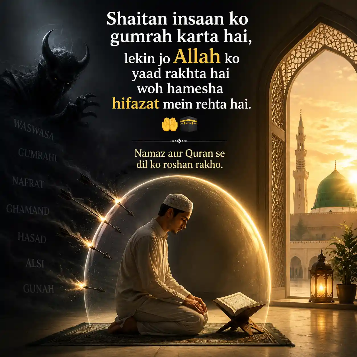 Islamic quote about protection through remembrance of Allah