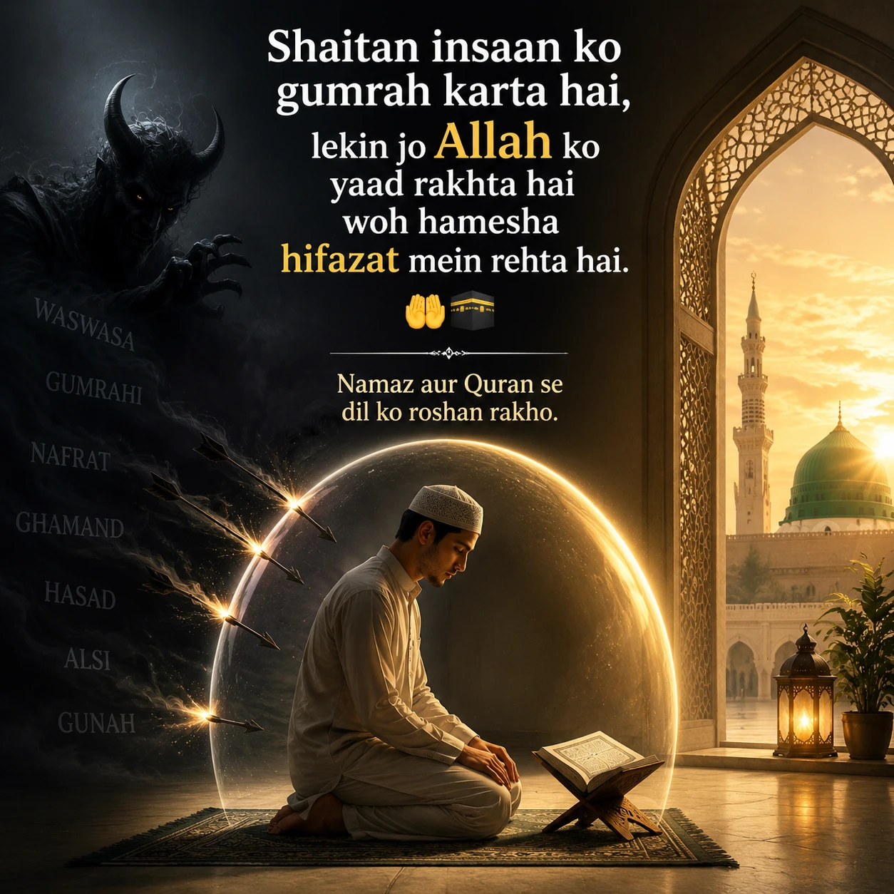 Islamic quote about protection through remembrance of Allah