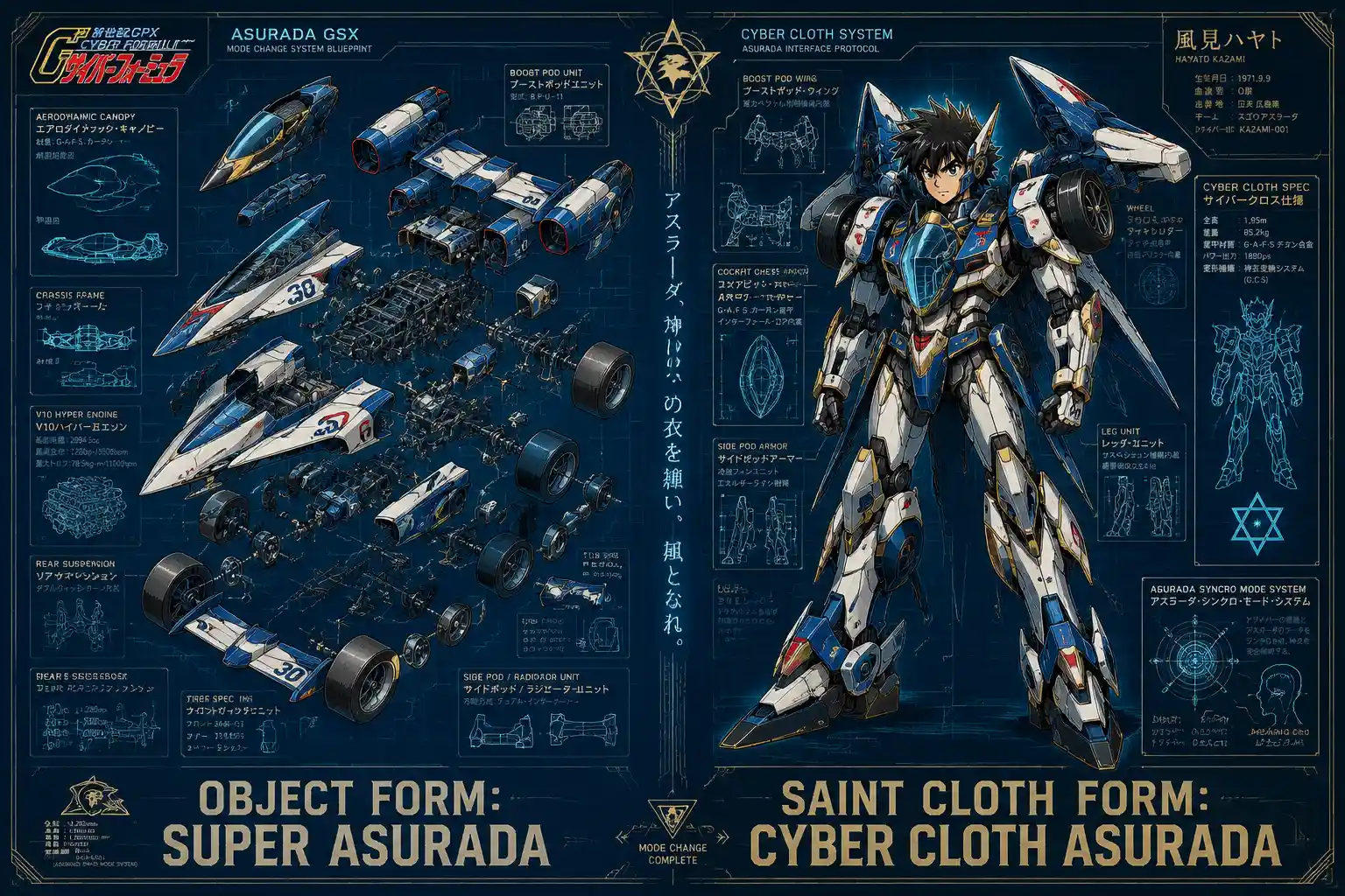 Exploded Cyber Race Car Blueprint On Ancient Tech Background
