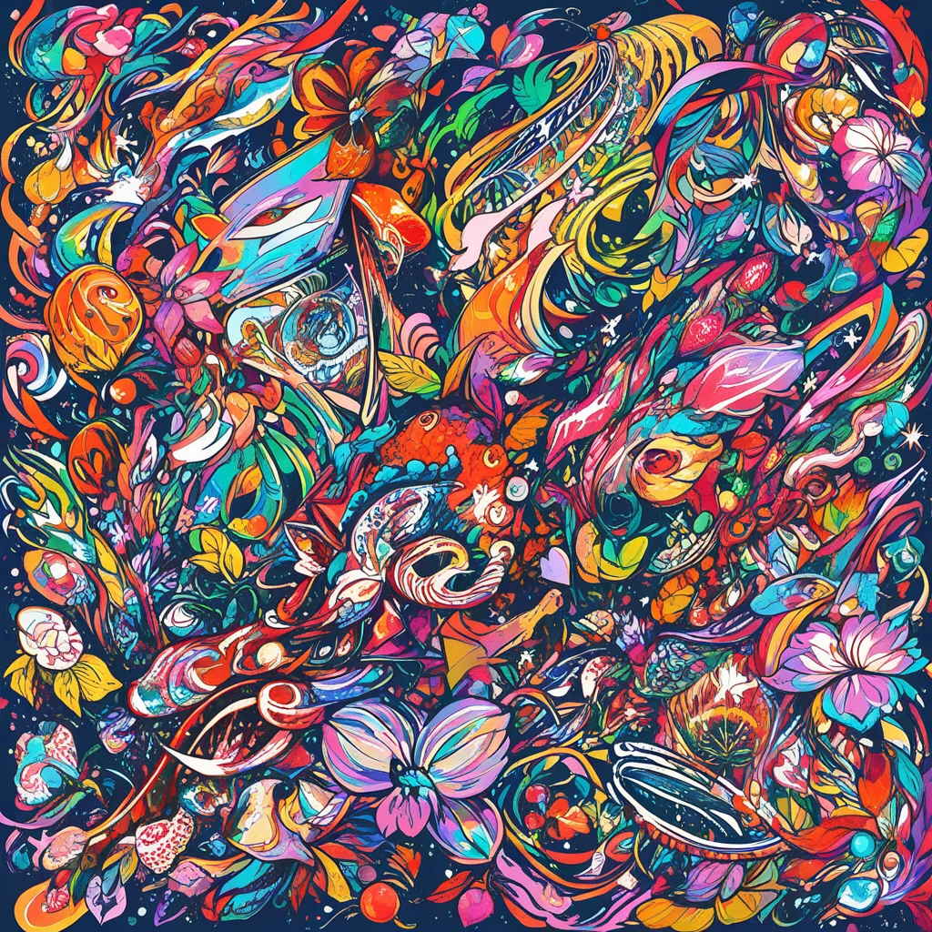 Art Nouveau orchids with flowing botanical linework
