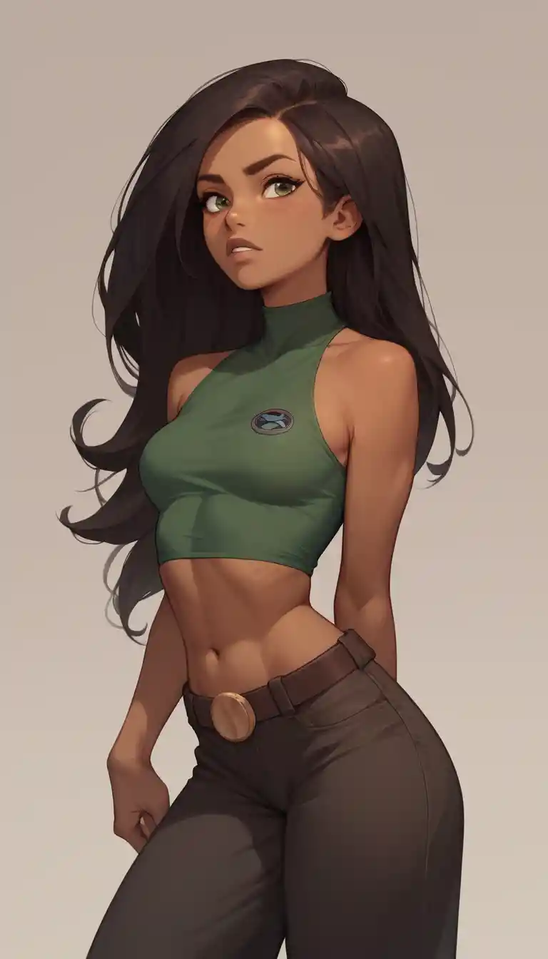 Brown skinned female Jedi warrior with long dark hair