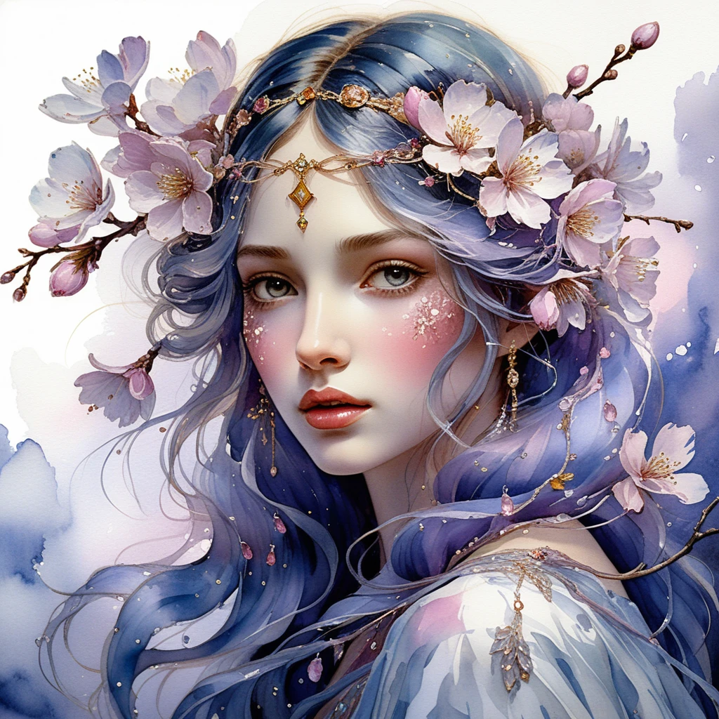 Romantic cherry blossoms in a luminous floral dreamscape