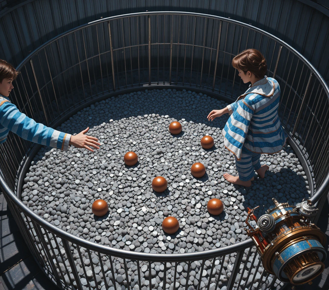 High angle view of hands playing with golden coins