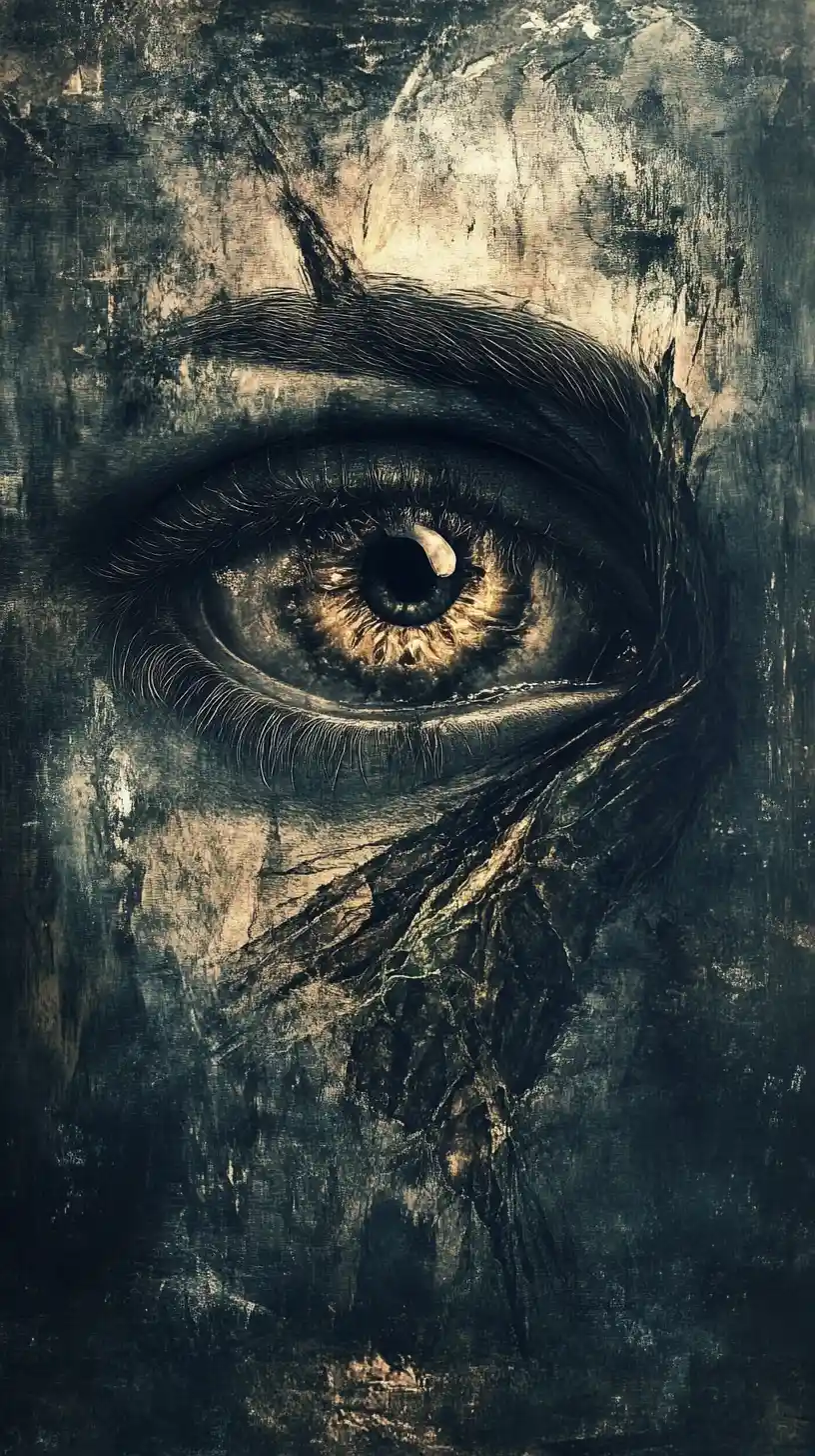 Dark haunting vision of a shadowed inner monster