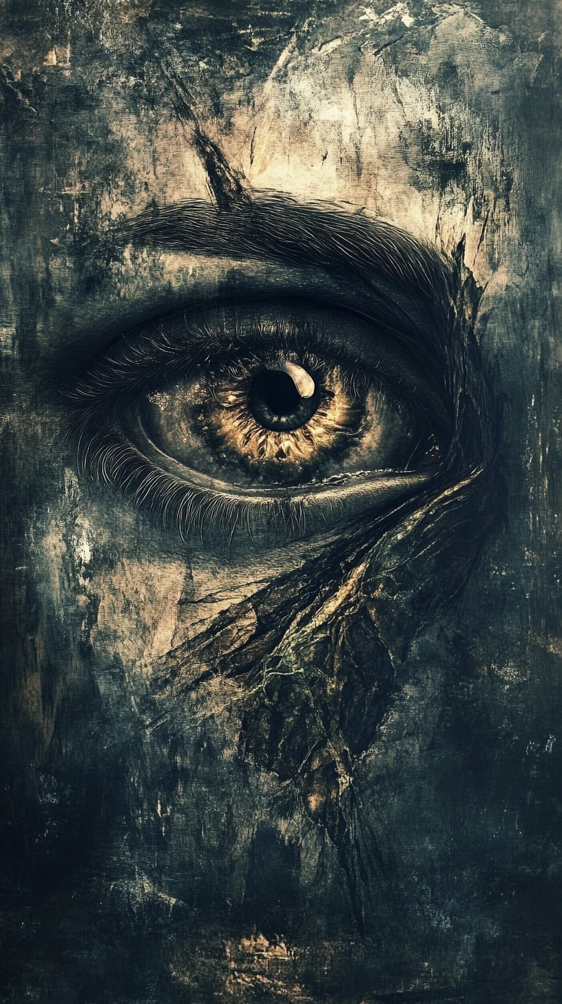 Dark haunting vision of a shadowed inner monster