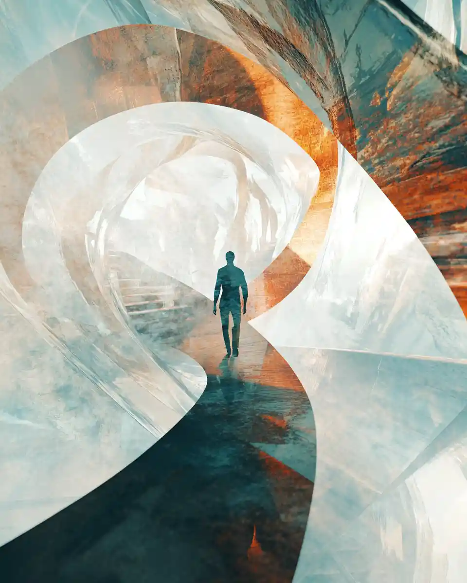 真理を孤独に探求する抽象的なデジタルイラスト