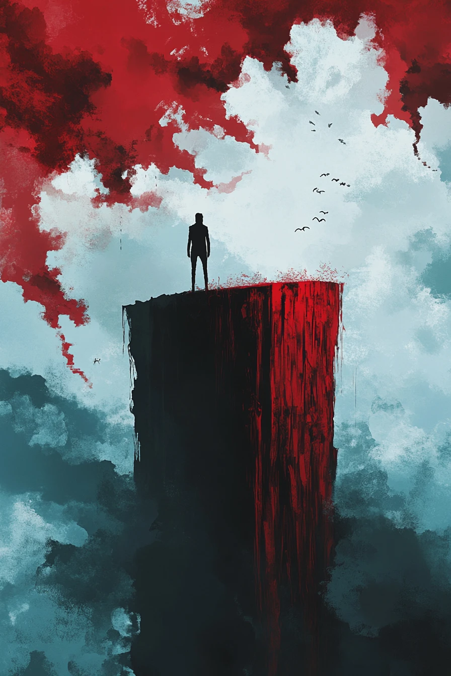 Abstract vision of fear ambition and inner darkness