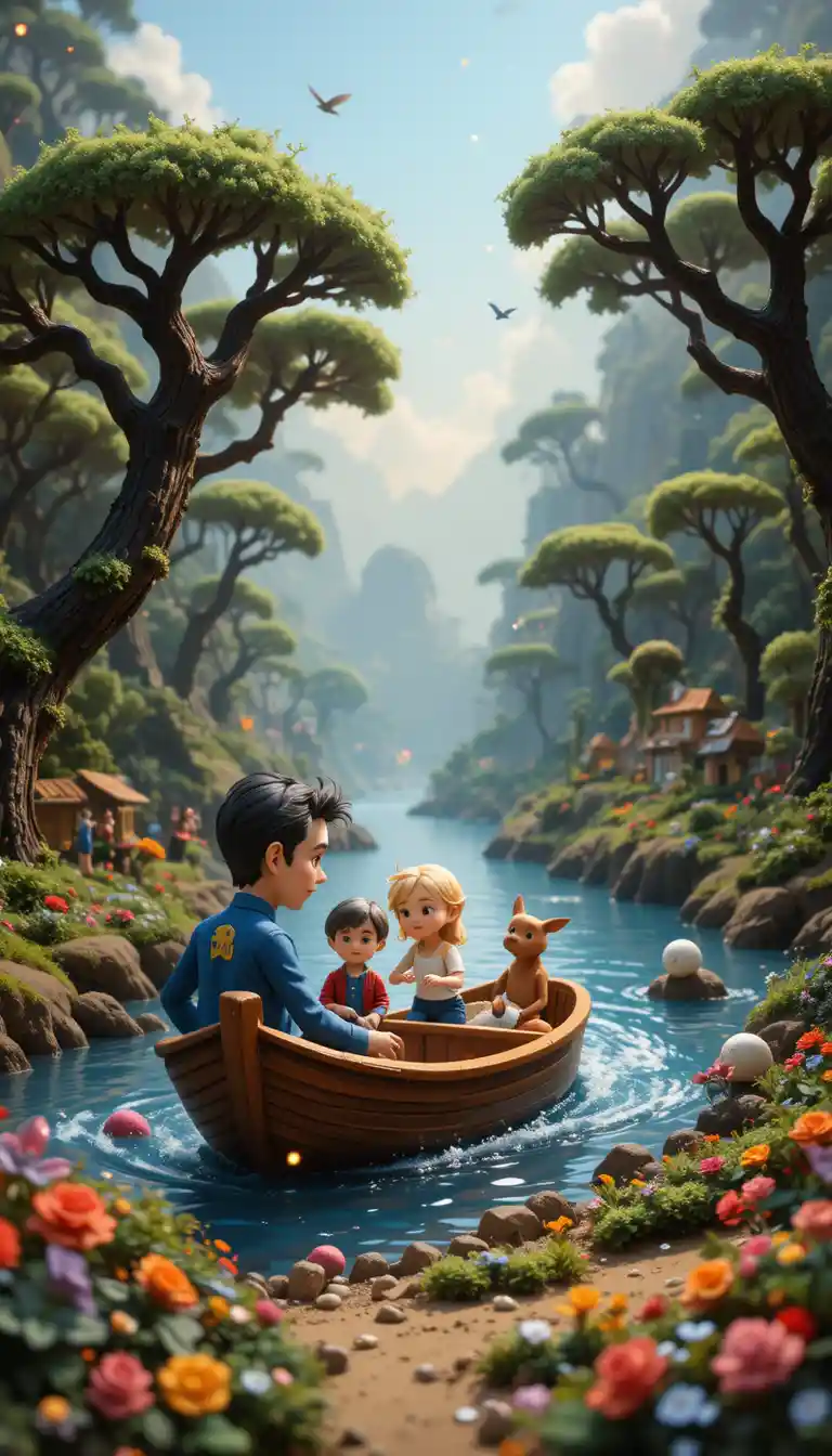 Young blonde girl in rap outfit in enchanted forest