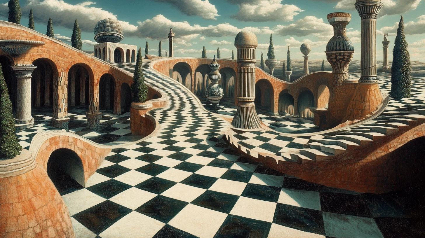 Surreal Dreamscape Of Impossible Geometric Architecture
