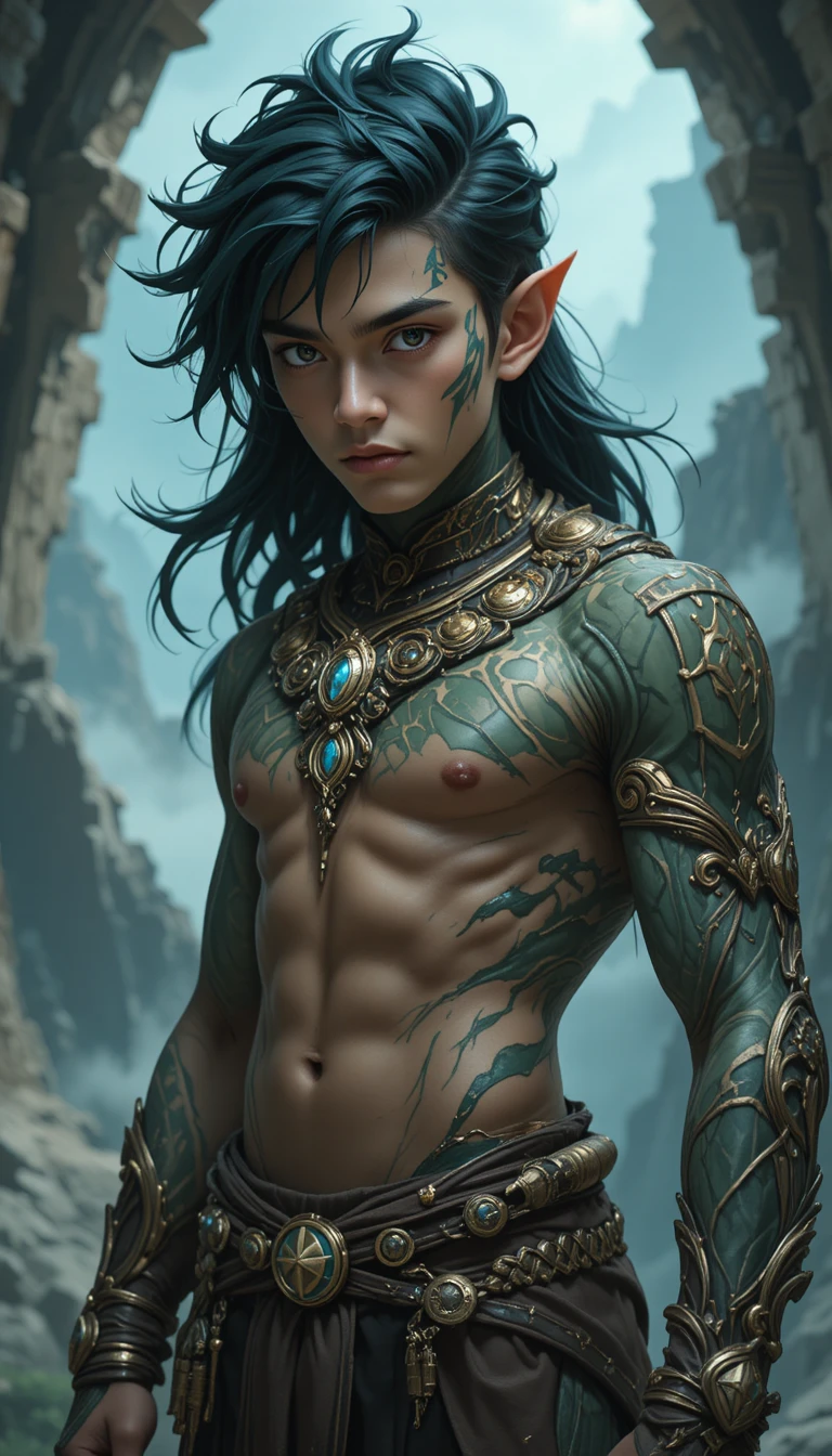 Young fantasy archer man from a mystical Wakfu inspired world