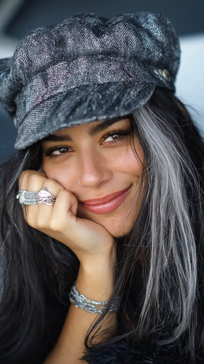 Playful woman leaning toward camera in cinematic close up