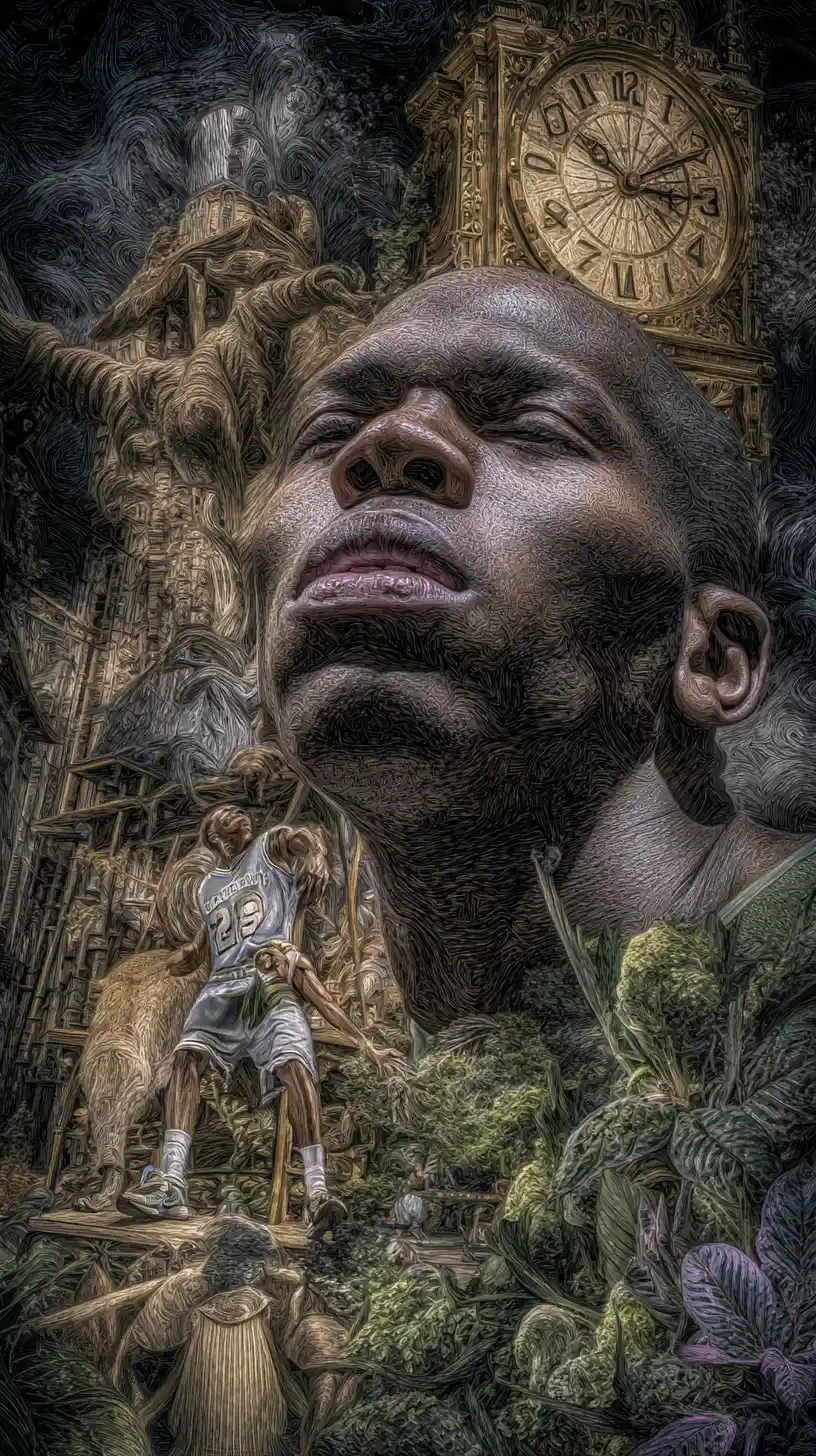 Man counting cash in a chaotic urban money jungle