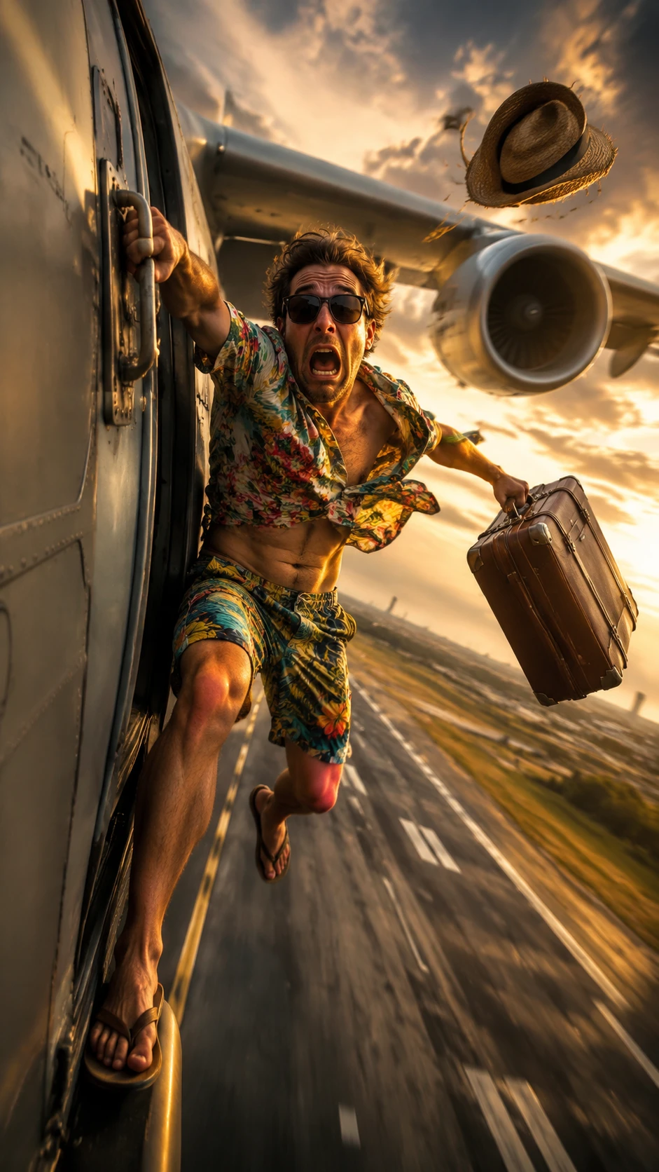 Tourist Clinging To Cargo Plane In Dramatic Takeoff Scene