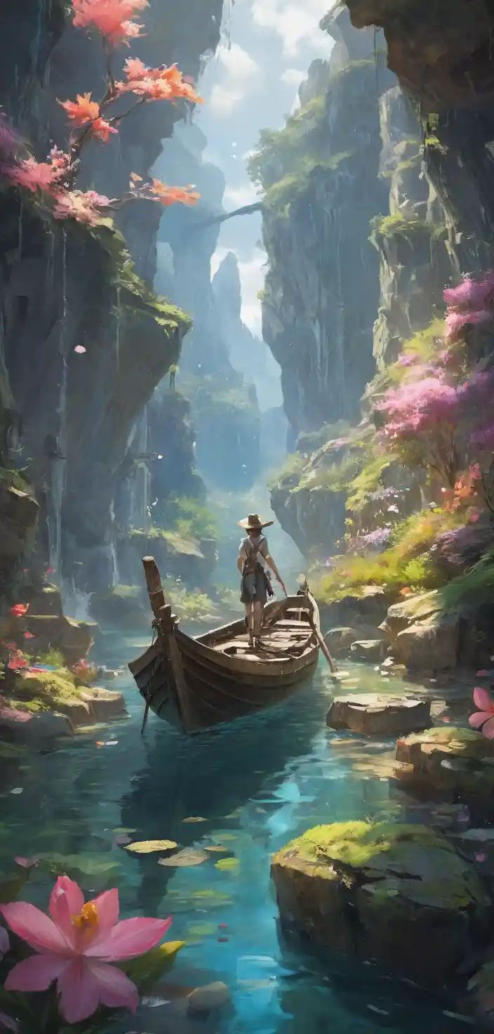 Playful fantasy creature in a surreal swirling dreamscape