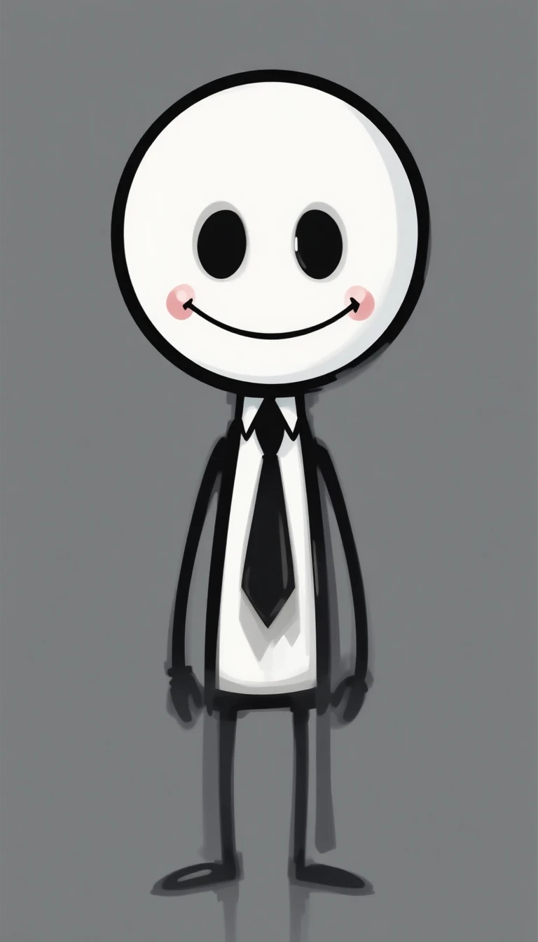 Minimal stick figure character with tie in vector style