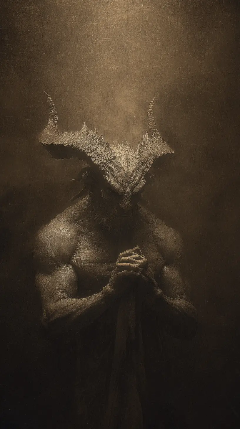 Tormented inner struggle reaching upward toward salvation
