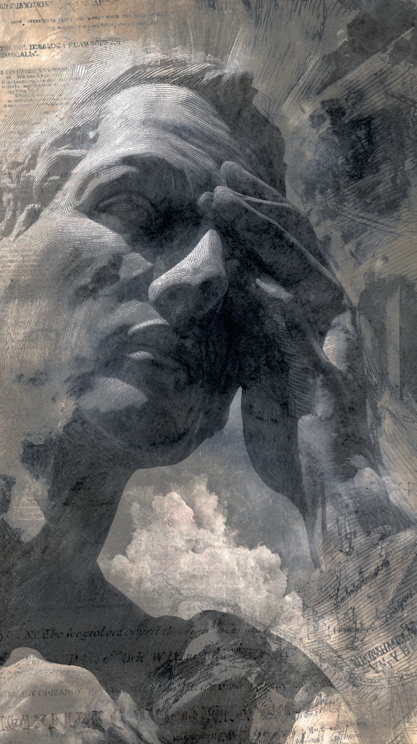 A tormented soul struggling with inner spiritual demons