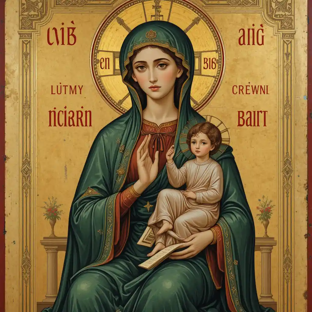 Byzantine icon of the Virgin Mary with baby Jesus