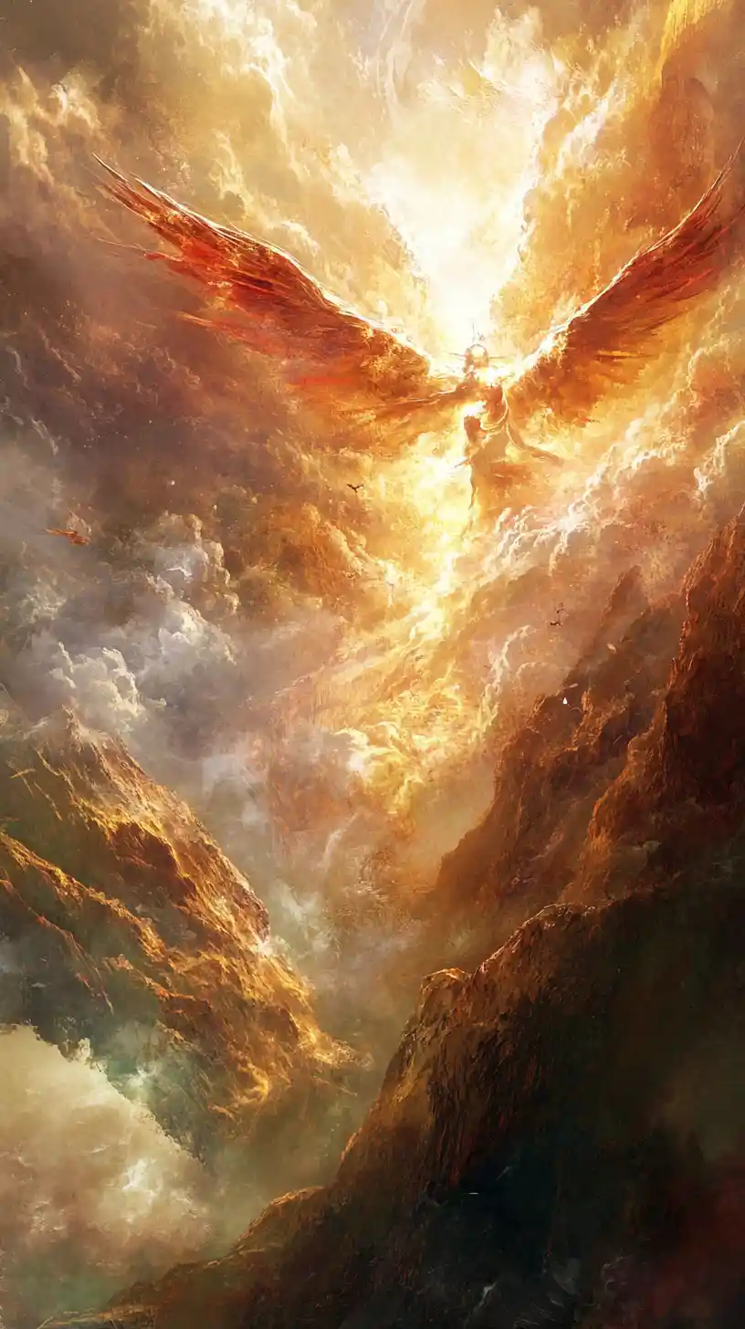 Vertical ascent suggested by poetic spiritual lyrics