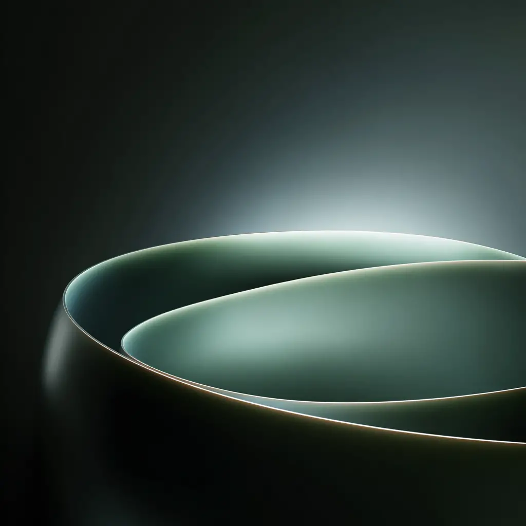 Liquid metal flowing with jade tones on dark background
