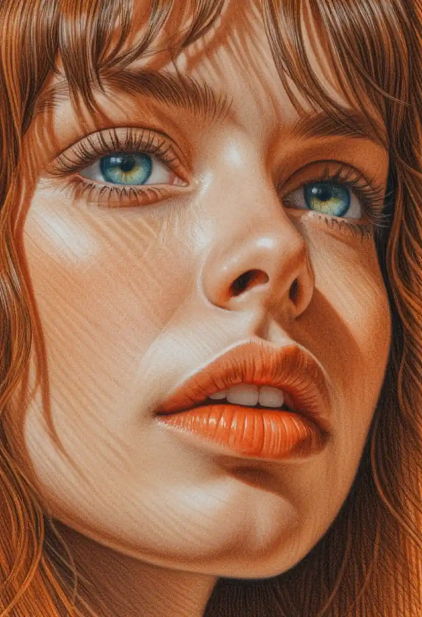 Extreme close up of woman in striped shadowed light