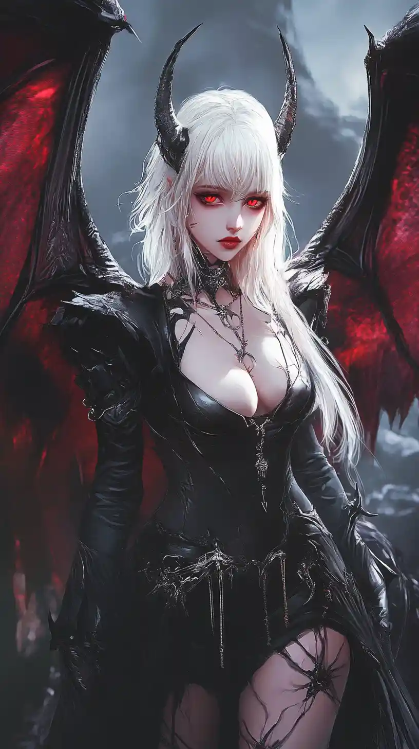 Gothic fairy woman with neon green wings in dark realm