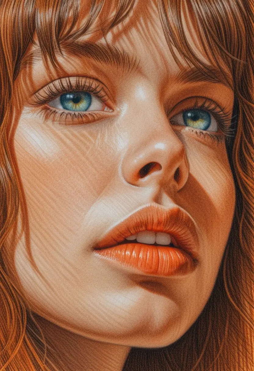 Extreme close up of woman in striped shadowed light
